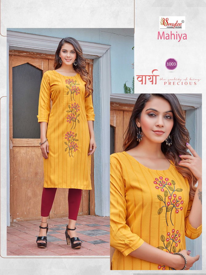 Rung Mahiya Heavy Rayon Designer Daily Wear Kurtis Collection